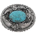 Spiderweb Turquoise Sterling Silver Belt Buckle 48520