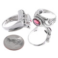Vintage Boutique Silver Red Gemstone Rings 45532
