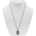 Asymmetrical Turquoise Opal Inlay Pendant 45610