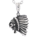Sterling Silver Chief War Bonnet Pendant 48633