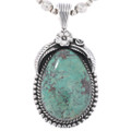 Navajo Sterling Silver Patagonia Turquoise Pendant 48645