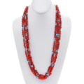 Sleeping Beauty Turquoise Mediterranean Red Coral Beaded Necklace