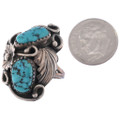 Sterling Silver Turquoise Ring with Leaf 45744