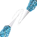 Native American Beaded Turquoise Necklace Sterling Silver Ends Extension Chain 48658