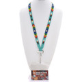 Southwest Turquoise Beaded Navajo Pattern Lanyard Badge ID Holder 48671