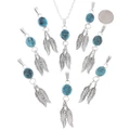 Kingman Turquoise Nugget Pendant Sterling Silver Feathers 48678