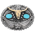 Navajo Longhorn Belt Buckle 48691