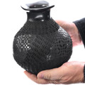 Mata Ortiz Vase Checkered Black on Black Pattern 48707