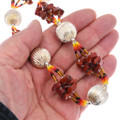Unique Pattern Alternating Silver Balls Seed Beads Jasper Nugget Necklace 48724