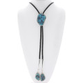 Southwest Native American Kingman Turquoise Bolo Tie 48738
