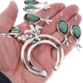 Navajo Desert Blossom Arizona Turquoise Sterling Silver Squash Necklace 48753