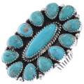 Navajo Kingman Turquoise Cluster Ring 48761