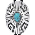 Spiderweb Turquoise Sterling Silver Bolo Tie 48764