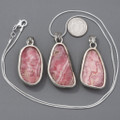 Sterling Silver Rhodochrosite Pendant with 22 Inch Chain  7390