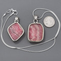 Sterling Silver Rhodochrosite Pendant with 18 Inch Chain  7391