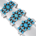 Navajo Turquoise Cluster Bracelet Natural Sleeping Beauty Turquoise Stones 48765