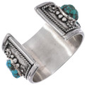 Vintage 1970s Native American Sterling Silver Turquoise Nugget Cuff Bracelet 48768