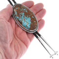 Large Spiderweb Turquoise Bolo Tie Navajo Made 48770
