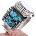 Old Pawn Native American Turquoise Watch Bracelet Vintage Sleeping Beauty Nuggets 48780