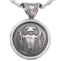 Sterling Silver Buffalo Skull Pendant 48799