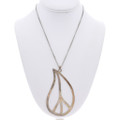 Vintage Sterling Silver Raindrop Peace Sign Pendant 45898