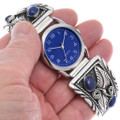 Mens Lapis Watch Native American Sterling Silver Tips 1115