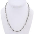 Sterling Silver 4mm Round Beaded Necklace 16" 0221