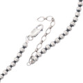 Sterling Silver 4mm Round Beaded Necklace 16" 0221