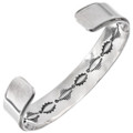 Southwest Native American Mans Cuff Bracelet Sterling 14K Gold Details 48852