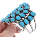 Navajo Turquoise Cluster Sterling Silver Cuff Bracelet 48855