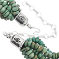 Green Turquoise Nugget Necklace Sterling Silver Ends 48856