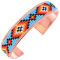 Beaded Navajo Pattern Copper Bracelet 48868
