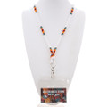 Beaded White Lanyard Tribal Style For Badge or ID 0212