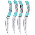 Inlaid Handle Letter Opener Various Stones Turquoise Design 48881