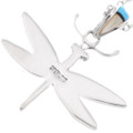 Sterling Silver Zuni Style Inlay Dragonfly Turquoise Pendant Chain Included 48888