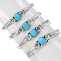 Sterling Silver Turquoise Bracelet High Grade Sleeping Beauty Stones 48891