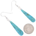Turquoise Sterling Silver Dangle Earrings French Hook 48892