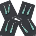 Southwest Turquoise Drop Earrings Sterling Silver French Hooks 48893