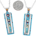 Geometric Multi Stone Inlay Pendant Pueblo Style Designs 48909