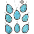 Kingman Turquoise Pendant Sterling Silver Southwest Made 48910