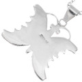 Inlaid Butterfly Multi Stone Pendant Sterling Silver with Chain 0141