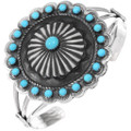 Natural Sleeping Beauty Turquoise Concho Cuff Bracelet 48917