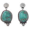 Rich Blue Green Royston Turquoise Earrings 48920