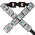 Navajo Spiderweb Turquoise Sterling Silver Concho Belt 48925