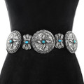 Antiqued Silver Concho Belt 48926