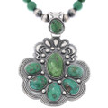 Green Turquoise Pendant Southwest Sterling Silver Details 48927