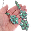 Nevada Turquoise Cluster Necklace Sterling Silver Adjustable Chain 0518