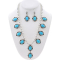 Natural Sleeping Beauty Turquoise Necklace Set 48939