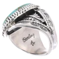 Native American Sterling Silver Turquoise Mens Ring 48942
