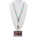 Turquoise Beaded Badge ID Lanyard Southwest Tribal Design For Badge or ID 48953